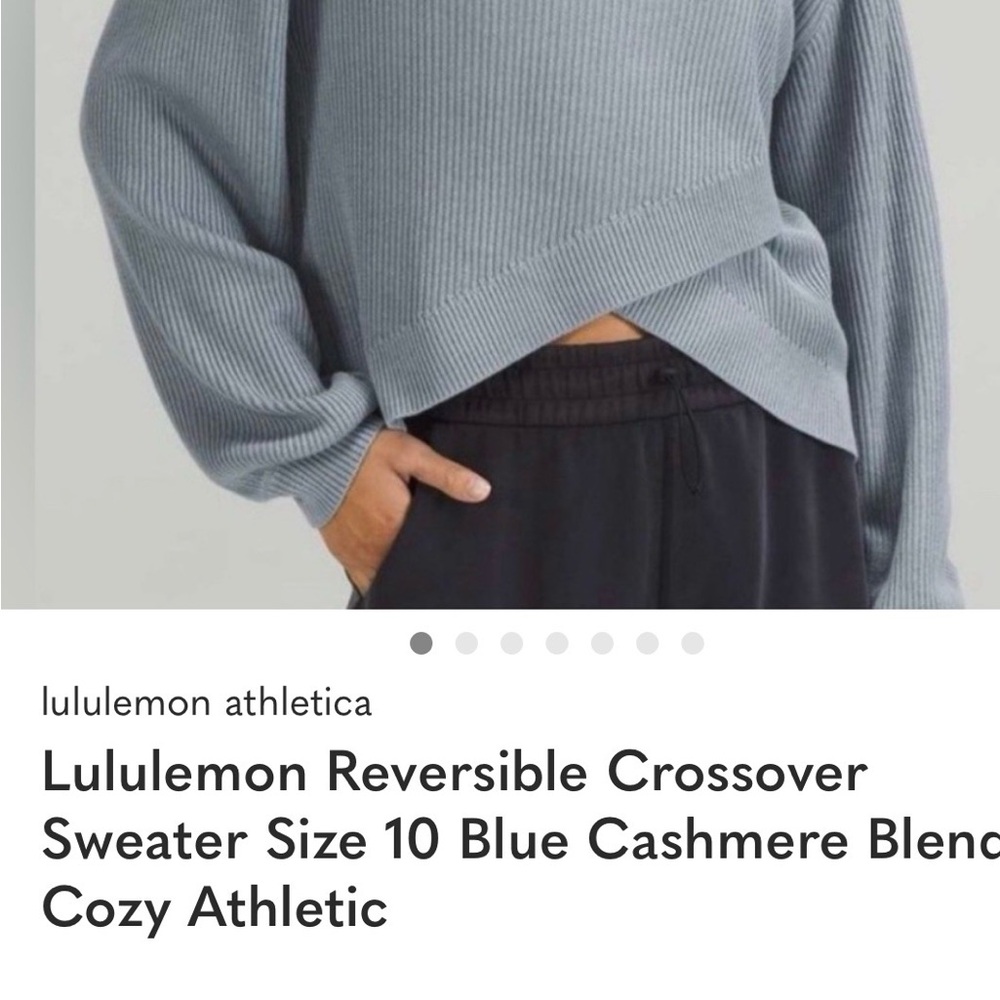 Lululemon reversible cross over crewneck sweater. Gray/ blue.
Size 18 - Picture 8 of 12
